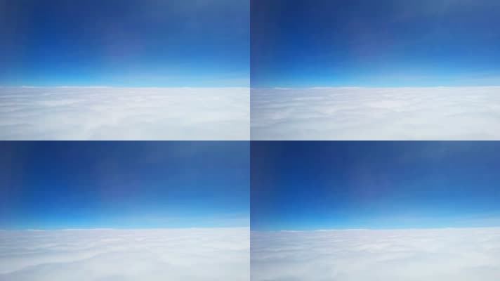 高空云海上飞行的航班视角