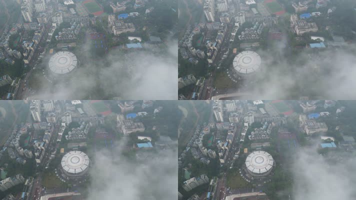 西大3重庆北碚西南大学校园风光高视角航拍