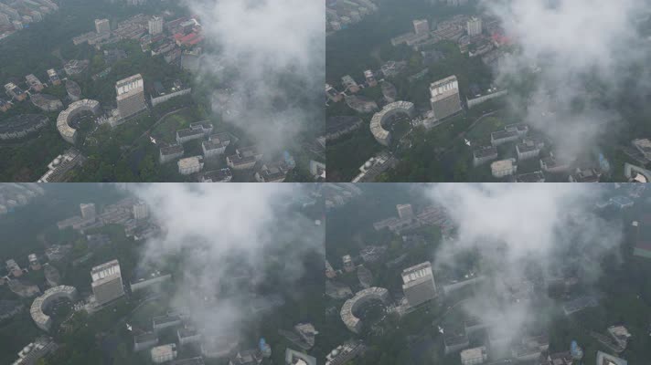 西大16重庆北碚西南大学校园风光高视角航拍