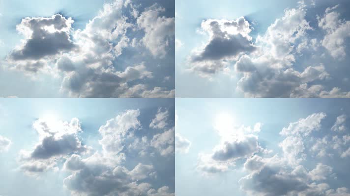 云层云彩阳光天气变化延时摄影