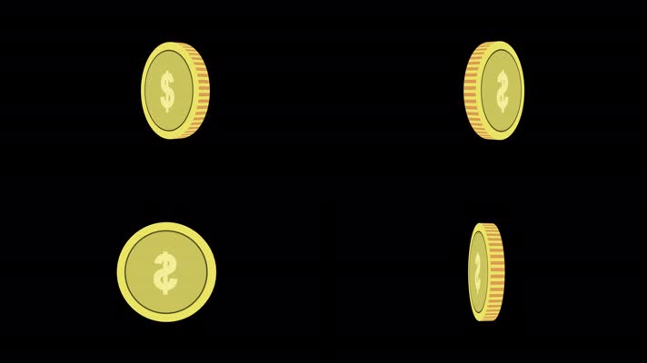 美元符号金币动画带通道