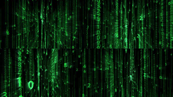 【带通道】计算机黑客帝国数字雨冲击屏幕
