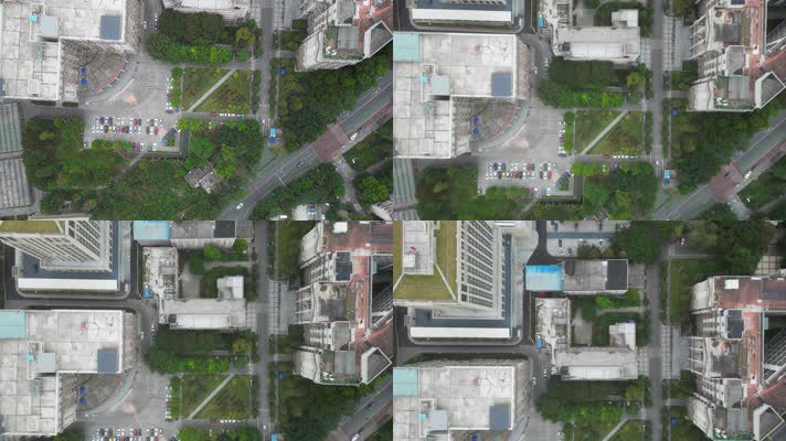 重庆北碚西南大学教学楼俯视航拍