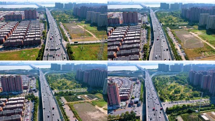 杭州钱塘江东湖南路汽车车辆车流延时摄影