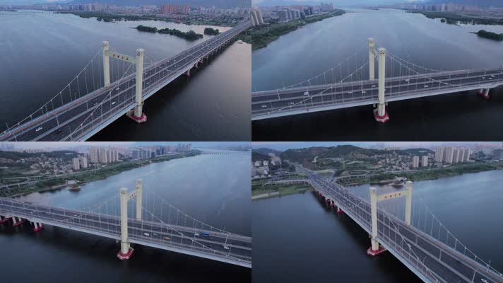 福州洪塘大桥航拍环绕