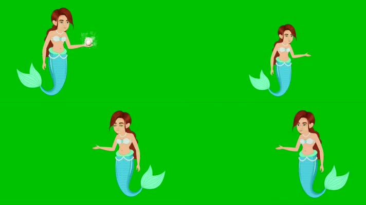 绿幕视频素材美人鱼