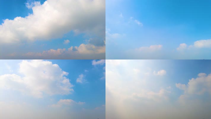 蓝天白云云朵风景延时摄影