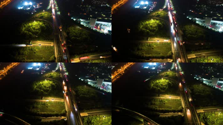杭州钱塘新区下沙立交桥绕城高速夜晚延时