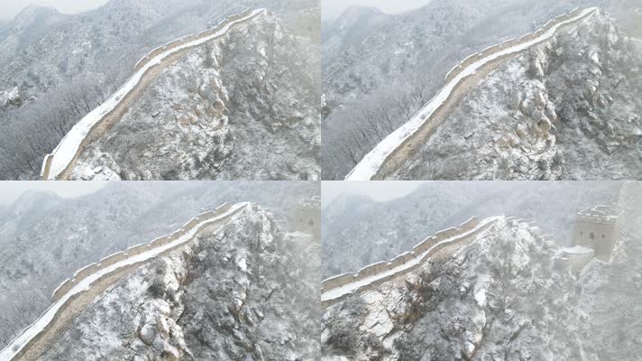北京司马台长城雪景冬日雪景长城