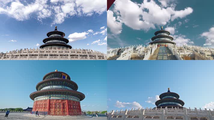 4K北京地标恢弘大气祈年殿天坛延时慢镜头