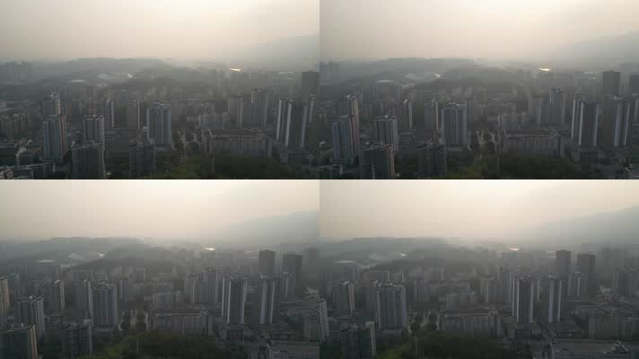 4K重庆北碚街道城市建筑风光航拍