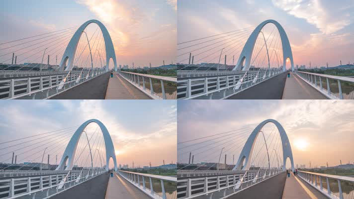 北京石景山新首钢大桥日出