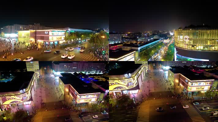 杭州西湖龙翔桥步行街夜晚夜景