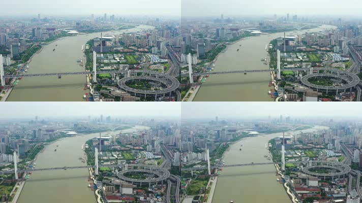 黄浦江_V1-0020航拍上海的南浦大桥