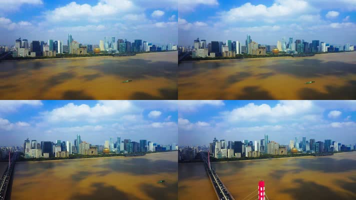 景观阳台_V1-0031钱塘江两岸的现代化城市风貌