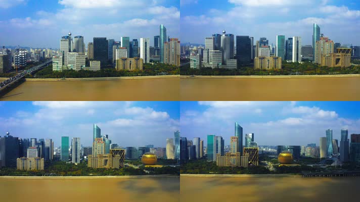景观阳台_V1-0037钱塘江两岸的现代化城市风貌