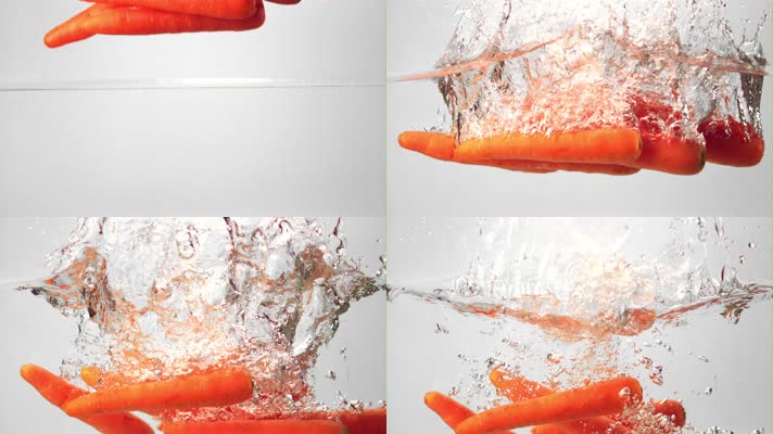 胡萝卜入水升格动画