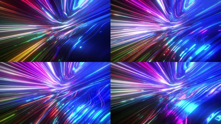 霓虹炫彩螺旋光粒子科技隧道