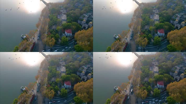 杭州西湖北山街断桥残雪人流车流延时摄影