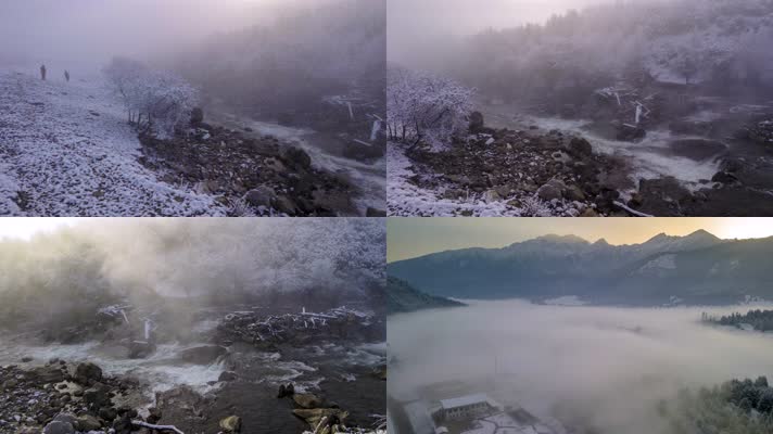 4K延时拍摄林芝鲁朗林海雾凇美景