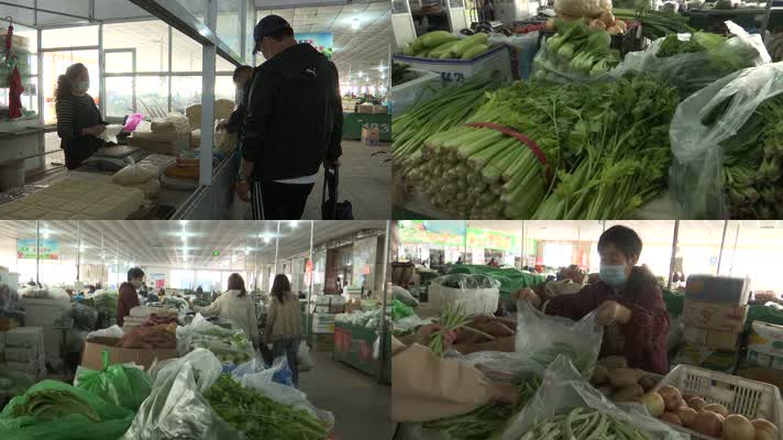 市民在菜市场买菜蔬菜