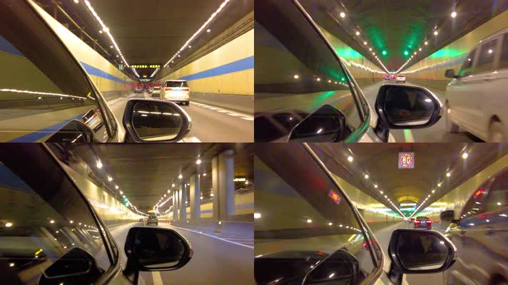 汽车在隧道里行驶延时摄影4