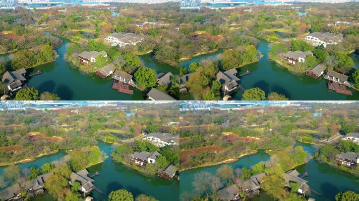 杭州西湖区西溪湿地美景风景航拍