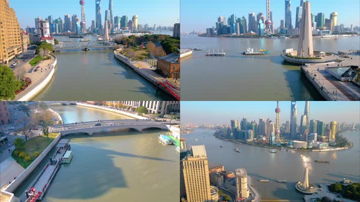 上海外滩乍浦路桥苏州河车流人流延时摄影合集40