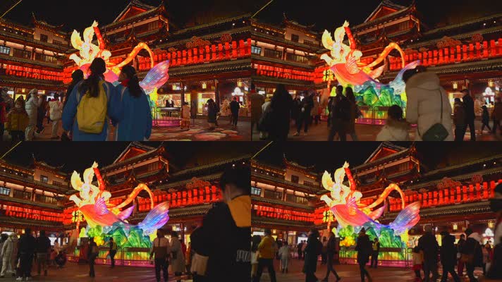 2023上海豫园春节花灯延时摄影