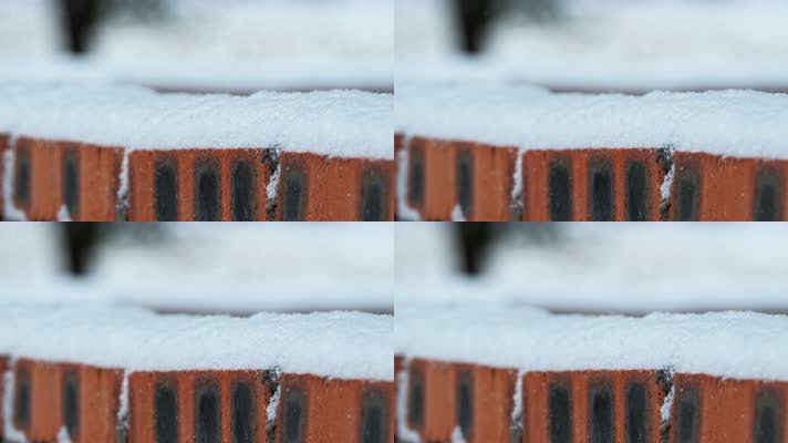 下雪积雪慢镜头4K实拍空镜