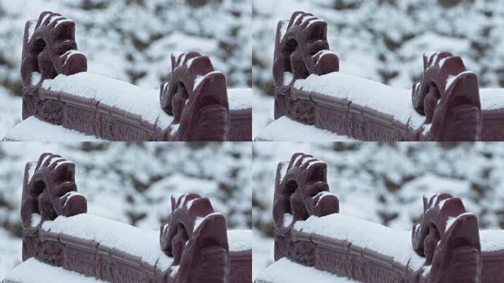 下雪慢镜头升格4K实拍空镜