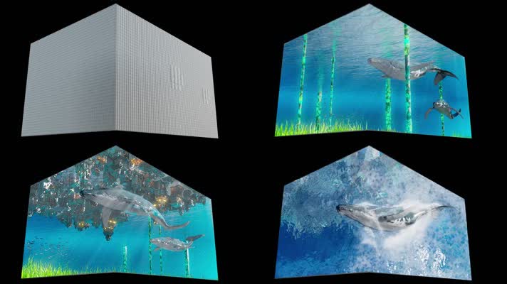 原创案例裸眼3D大屏网红视频鲸鱼亚特兰蒂斯
