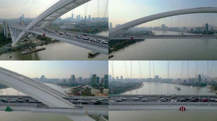 上海市黄浦区鲁班路立交桥卢浦大桥汽车车辆车流风景