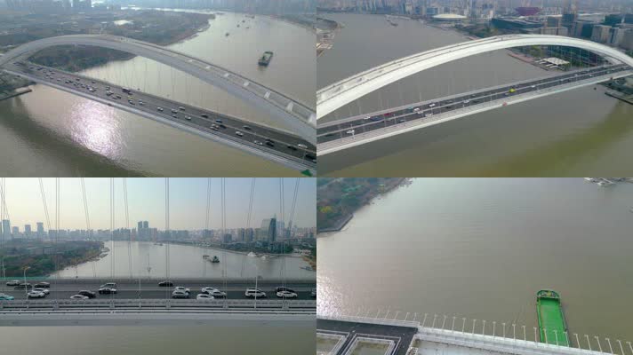 上海市黄浦区鲁班路立交桥卢浦大桥车辆车流风景4