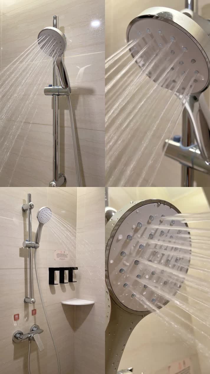 酒店浴室 淋浴花洒 竖屏素材