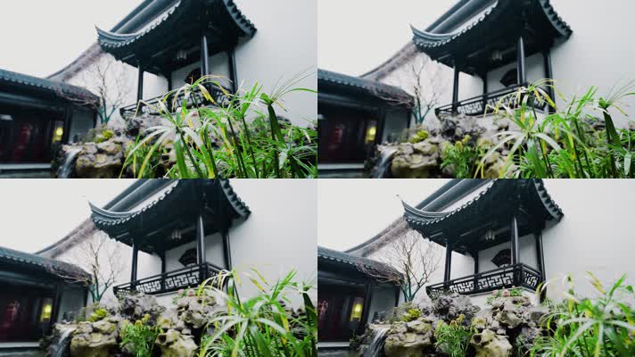 Suzhou Landscape_02江南烟雨园艺中国海棠树花锦鲤景观设计花坛