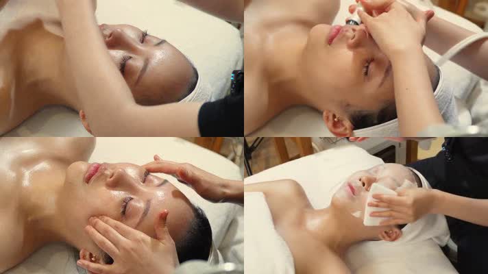 女性美容面部护理按摩面部SPA-护肤