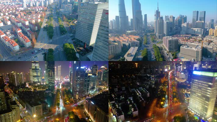 上海市浦东新区世纪大道陆家嘴车流延时风景夜景