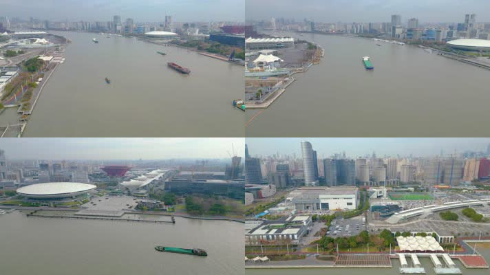 上海市黄浦江两岸城市风景航拍