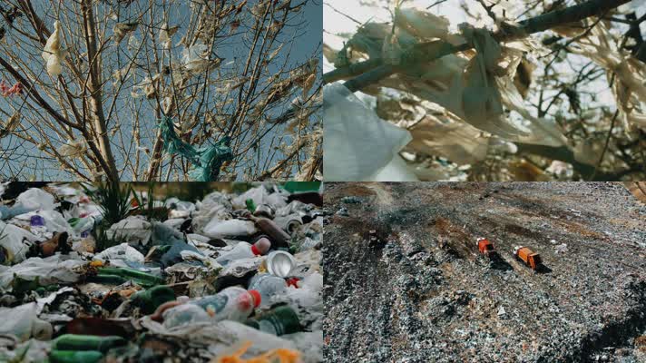 废弃塑料污染垃圾堆