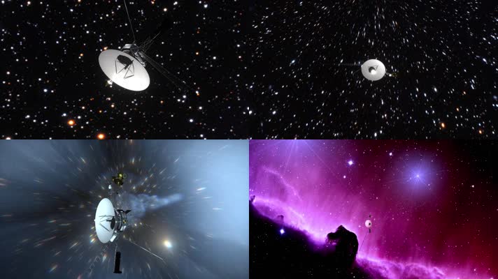 航海家 卫星运转 宇宙黑洞 科幻星空
