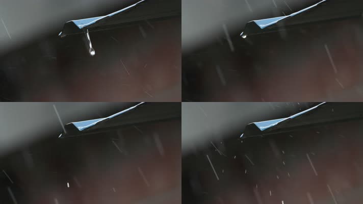 下雨慢镜头4K实拍