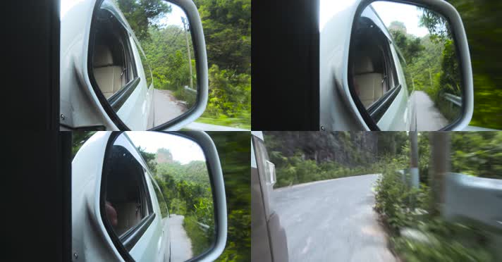 4kl1千峰石 大斑岩大景汽车于山路行驶