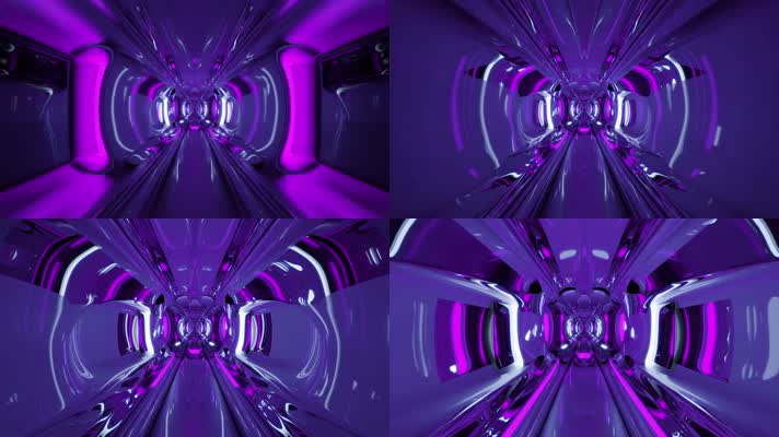 穿梭紫色科幻空间4K时间穿梭