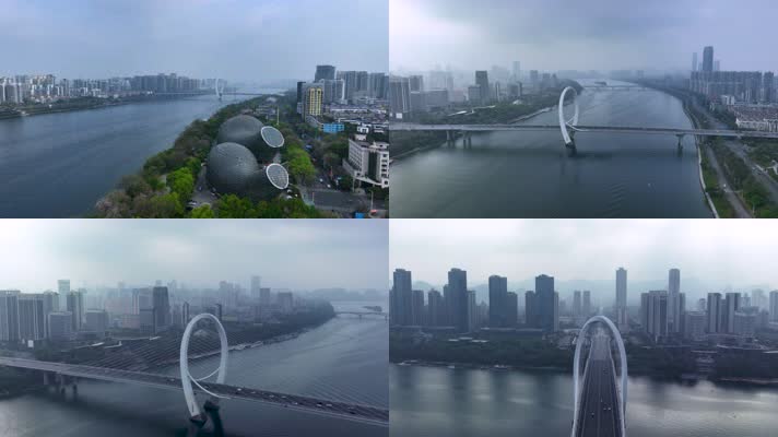 4K航拍广西柳州白沙大桥
