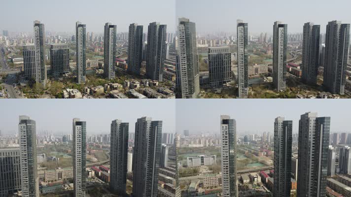 0054高清4k航拍天津地标城市建筑高楼