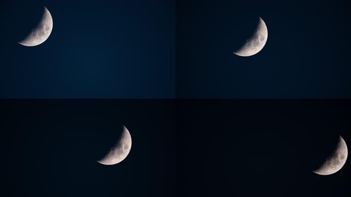 月亮延时长焦实拍镜头