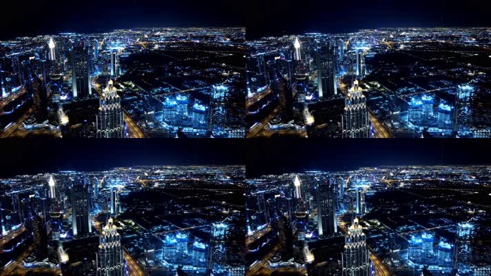 科技感城市地标夜景
