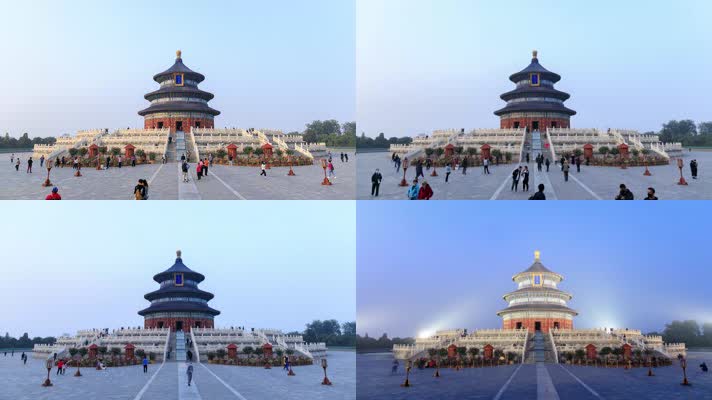 天坛日转夜北京中轴线延时美景