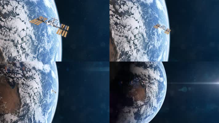 绕地球轨道运行的国际空间站4K